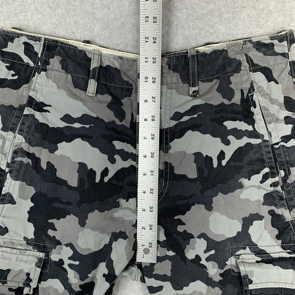 Levis Cargo Shorts Mens Sz 29 (30 x 10.5) Camo Gray Black White Tab Army Pockets - Picture 15 of 16